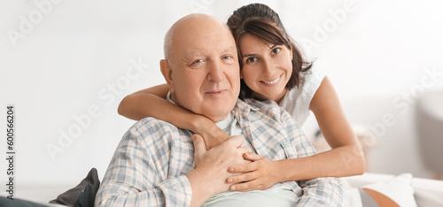 Happy elderly man with his ...