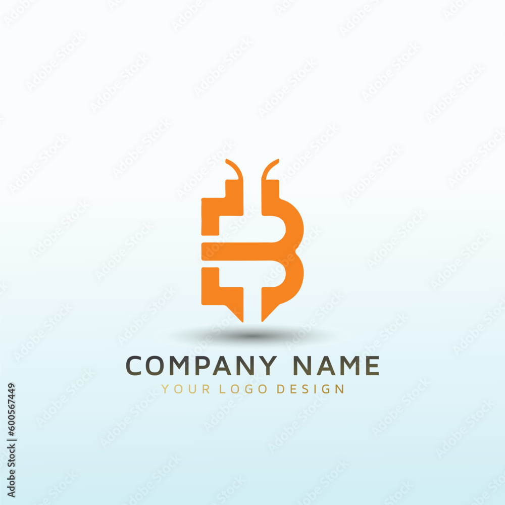 Obraz premium Letter B bit coin logo design