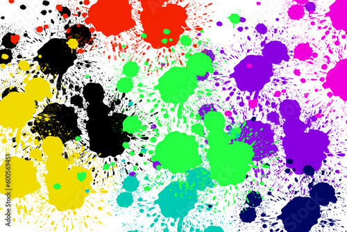 Multicolor paint splatter