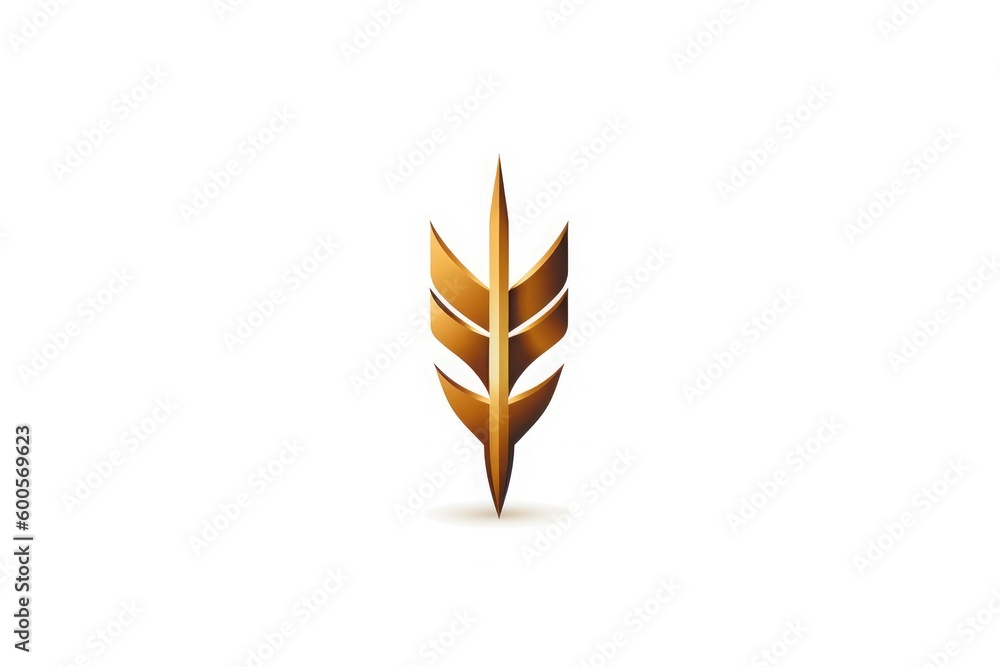 Good Gold leaf logo minimal flat Generative AI Good Gold leaf logo minimal flat Generative AI