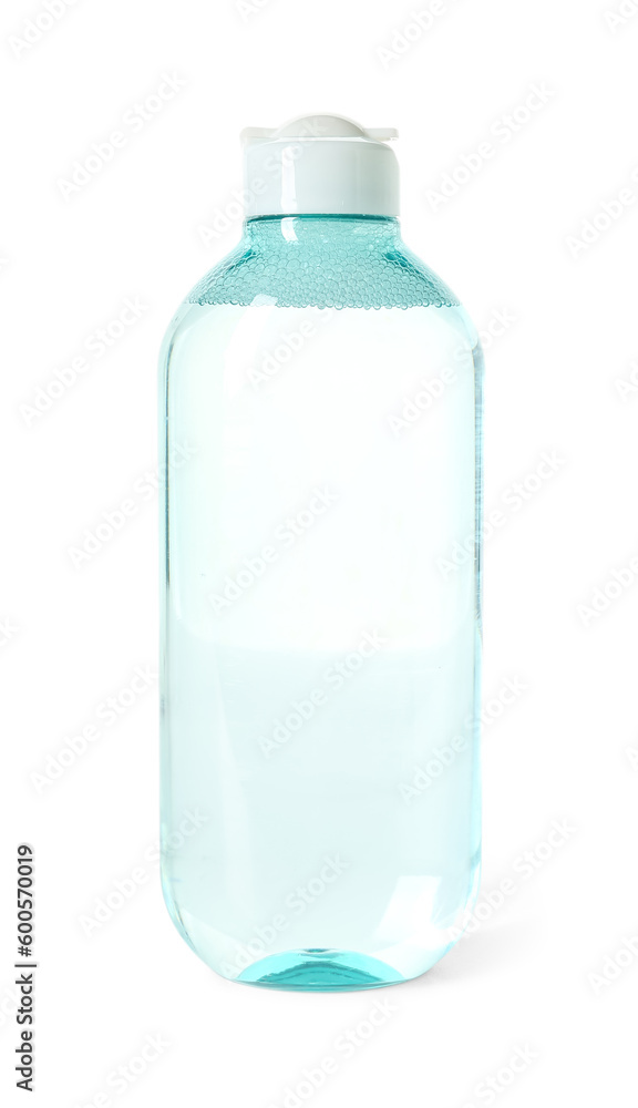 Bottle of micellar water on white background Bottle of micellar water on white background
