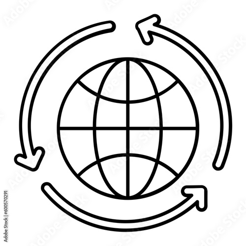 Biosphere Recycle Thin Line Icon