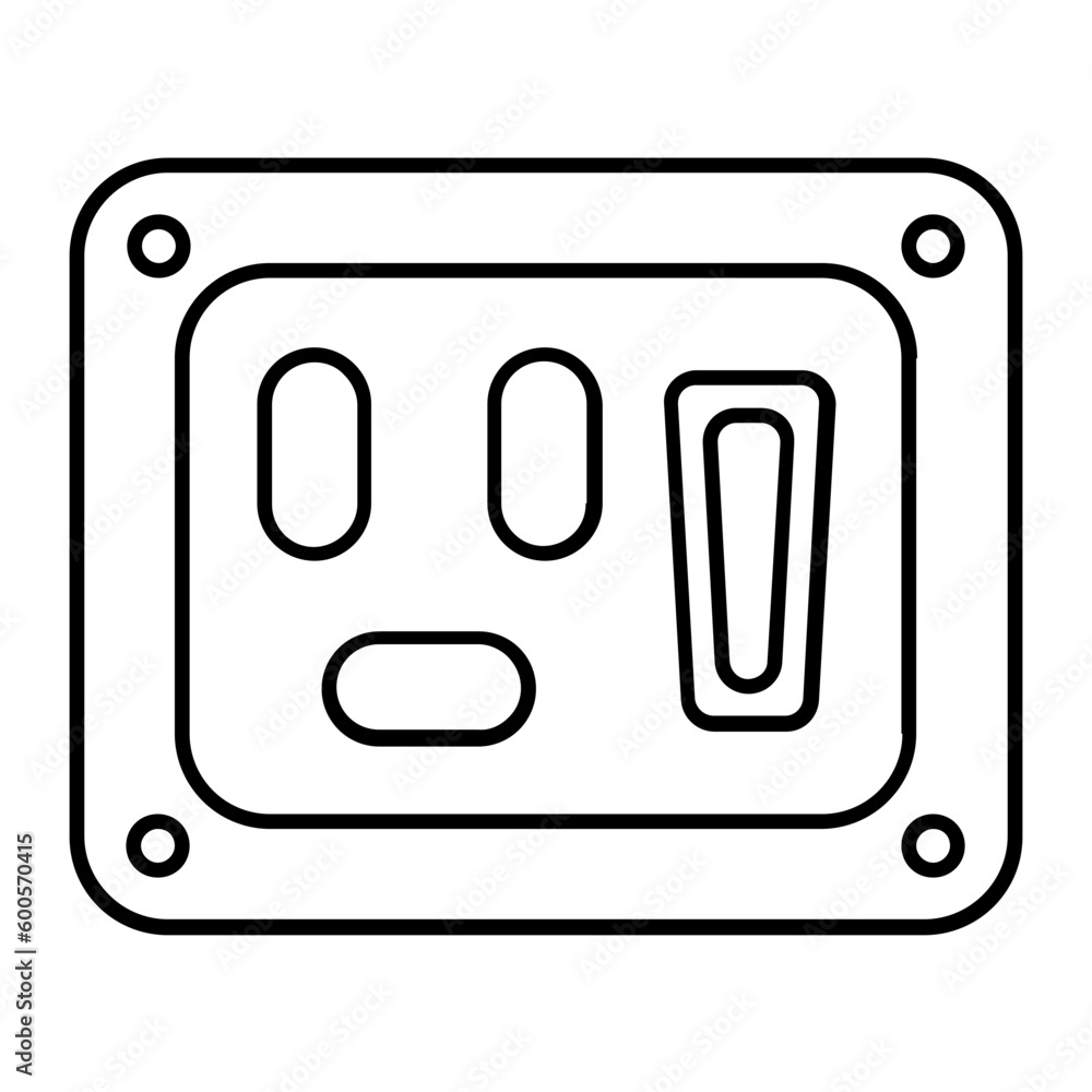 Electric Outlet Thin Line Icon Electric Outlet Thin Line Icon