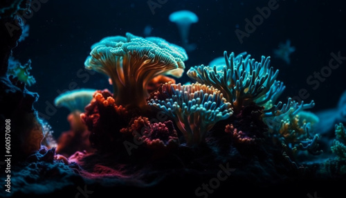 Fototapeta Naklejka Na Ścianę i Meble -  Colorful sea life in underwater coral reef generated by AI