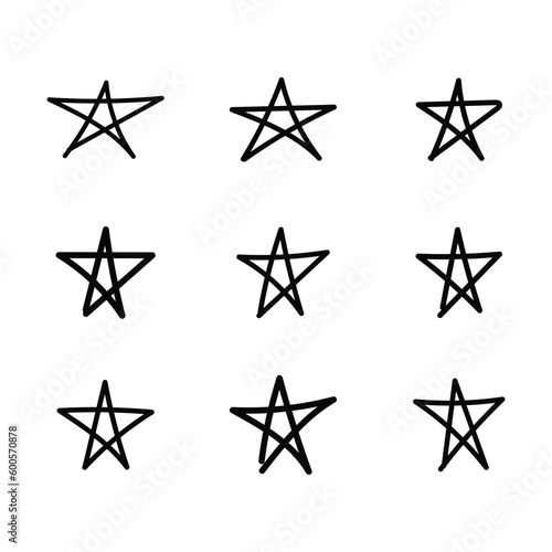 Hand Drawn Nine Stars Set
