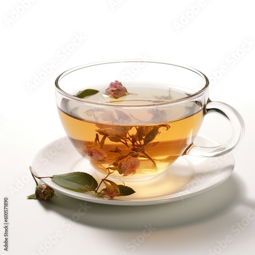 weißer Tee in Tasse aus Glas - generative ai