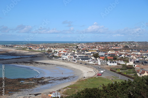 Guernesey, mer, bateau, église, cimetière, 