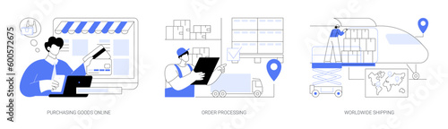 Online retail service abstract concept vector illustrations.