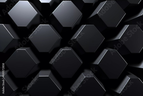 Onyx Hexagon Black Background Generative AI