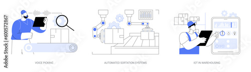 Inventory technologies abstract concept vector illustrations.
