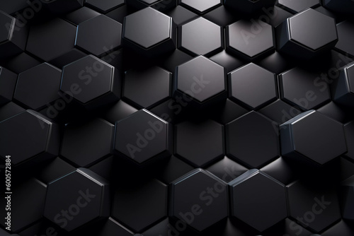 Onyx Hexagon Black Background Generative AI