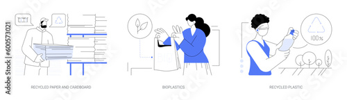 Sustainable packaging abstract concept vector illustrations.