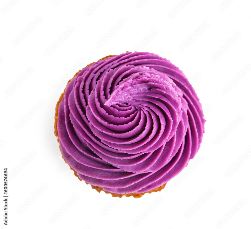 Tasty cupcake on white background Tasty cupcake on white background