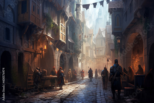 view of the old medieval fantasy town