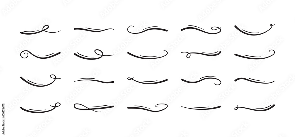 Swooshes and swashes underline swish tails Vector Image