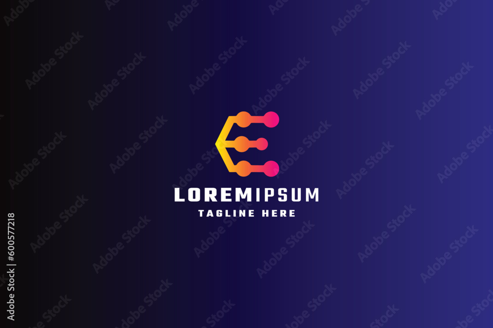 Fototapeta premium Electronic Letter E Pro Logo Template 