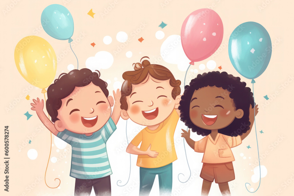 Happy World Children's Day Concept. AI Generated Generative AI Happy World Children's Day Concept. AI Generated Generative AI