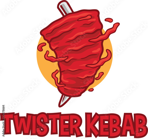 Kebab Twister Cartoon Logo Mascot