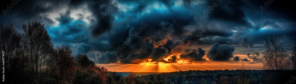 Luminous Clouds. Horizontal banner. AI generated Luminous Clouds. Horizontal banner. AI generated