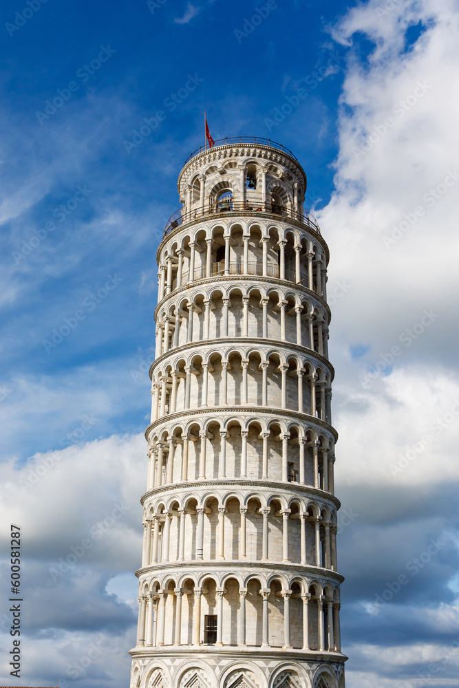 Famous Italian Pisa Tower close-up.