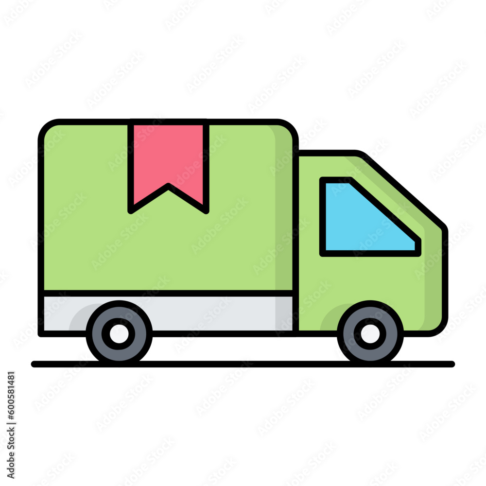 Delivery Van Line Color Icon Delivery Van Line Color Icon