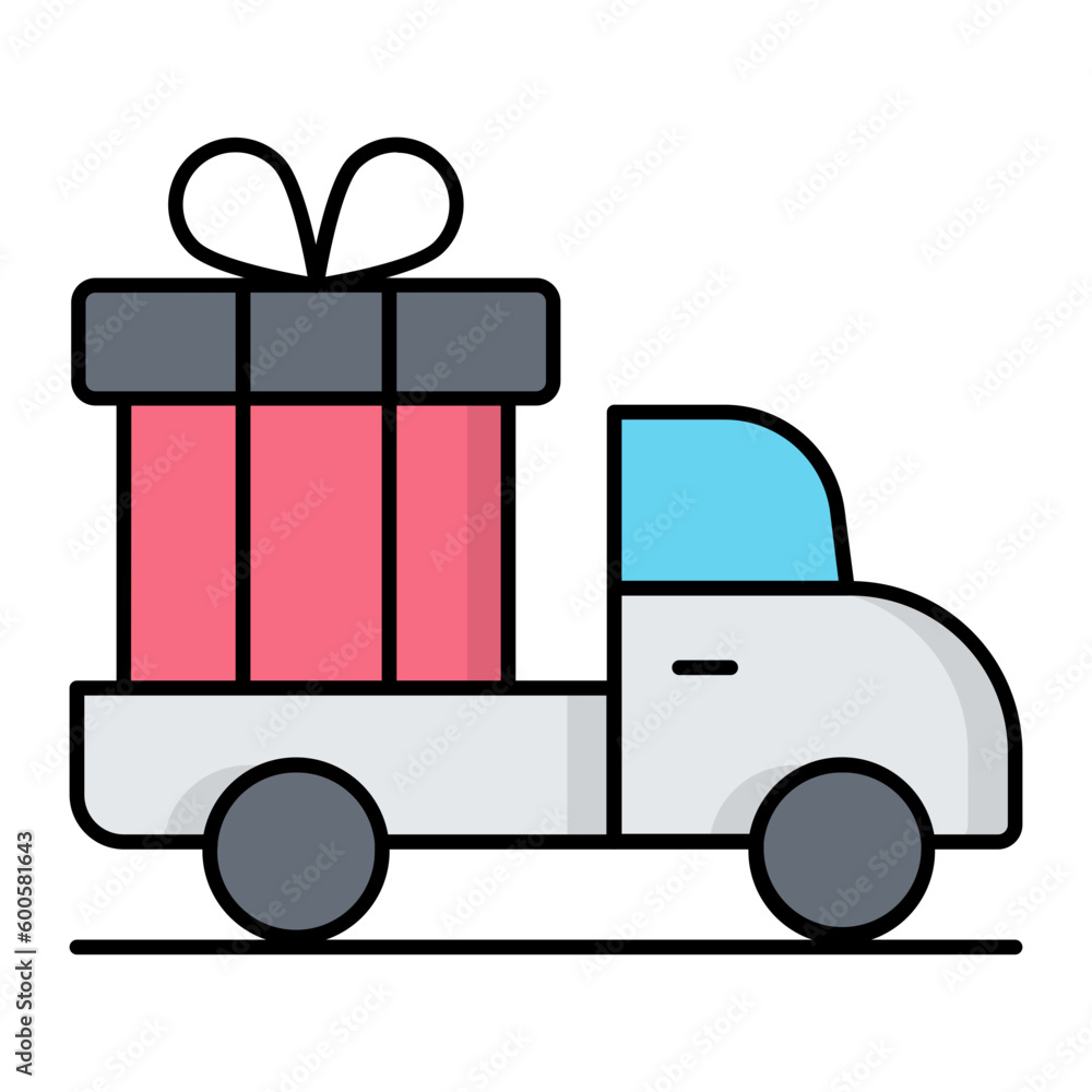 Send Gift Line Color Icon Send Gift Line Color Icon