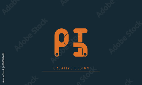 Alphabet letters Modern Creative logo PI , IP