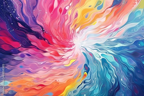 Vibrant Waves of Color: Abstract Splash Illustration, Generative AI