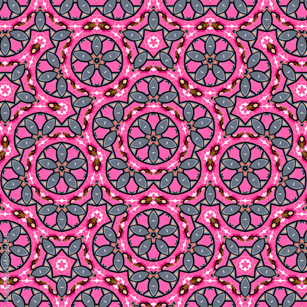 Luxury Geometric Seamless Icon Pattern in Vintage Fashion Style. Ready for  Textile Prints on White Background. Stock Illustration