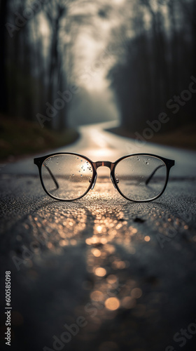 glasses on roadside