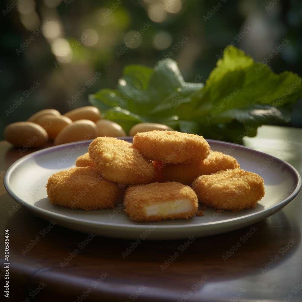 A delicious serving of crispy fried chicken nuggets. Generative AI. A delicious serving of crispy fried chicken nuggets. Generative AI.
