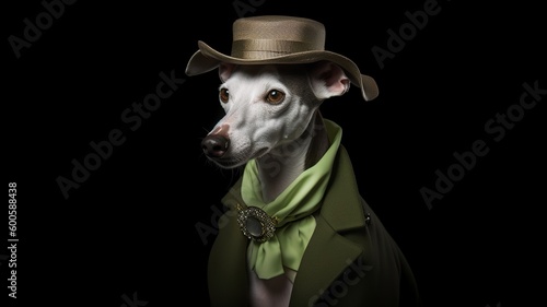 Whippet Fashionista: A Stylish Portrait with Attitude