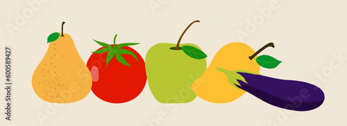 illustration of fruits and vegetable 