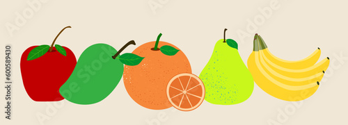 Fototapeta Naklejka Na Ścianę i Meble -  vegetables and fruits illustration 