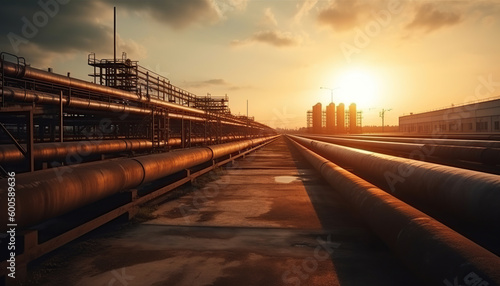 Fotografia Pipeline and pipe rack petroleum