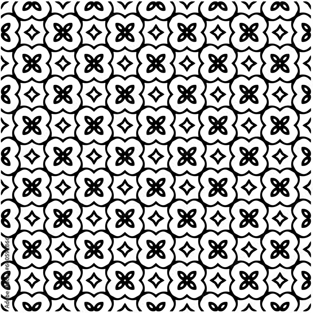 Abstract seamless monochrome pattern on white background for coloring. Design for banner, card, invitation, postcard, textile, fabric, wrapping paper, coloring book. Abstract seamless monochrome pattern on white background for coloring. Design for banner, card, invitation, postcard, textile, fabric, wrapping paper, coloring book.