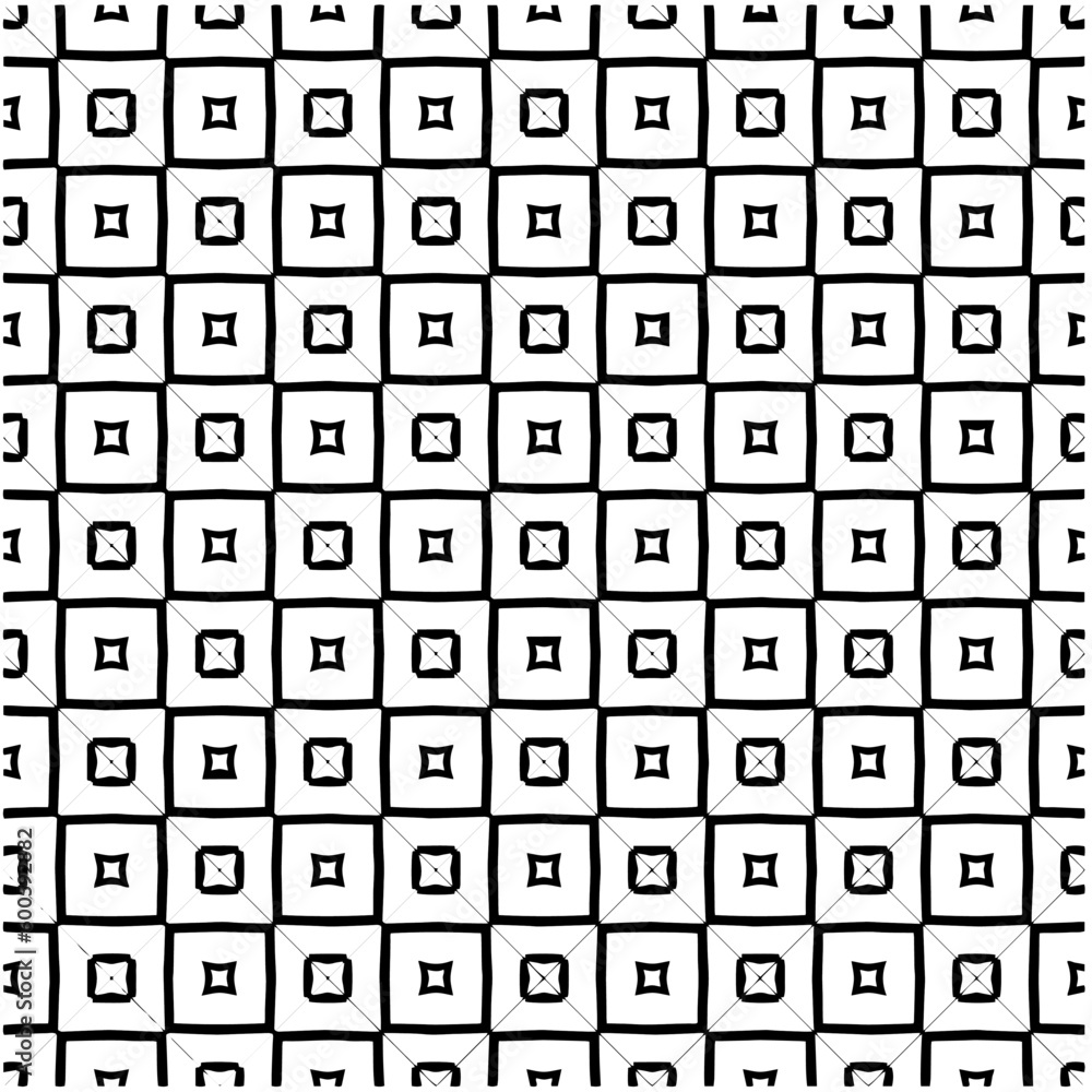 Abstract seamless monochrome pattern on white background for coloring. Design for banner, card, invitation, postcard, textile, fabric, wrapping paper, coloring book.