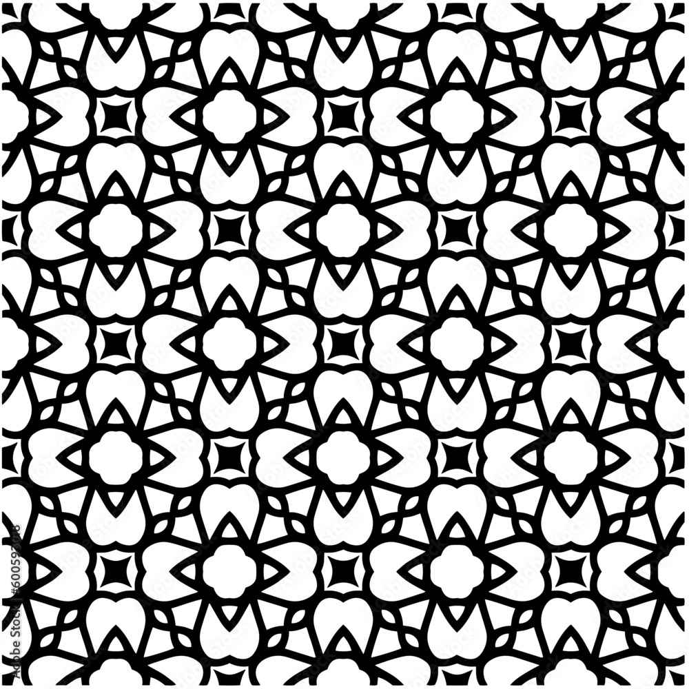 Abstract seamless monochrome pattern on white background for coloring. Design for banner, card, invitation, postcard, textile, fabric, wrapping paper, coloring book. Abstract seamless monochrome pattern on white background for coloring. Design for banner, card, invitation, postcard, textile, fabric, wrapping paper, coloring book.