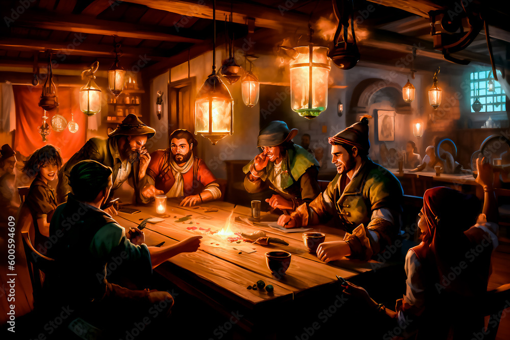 adventures in a tavern eating and talking