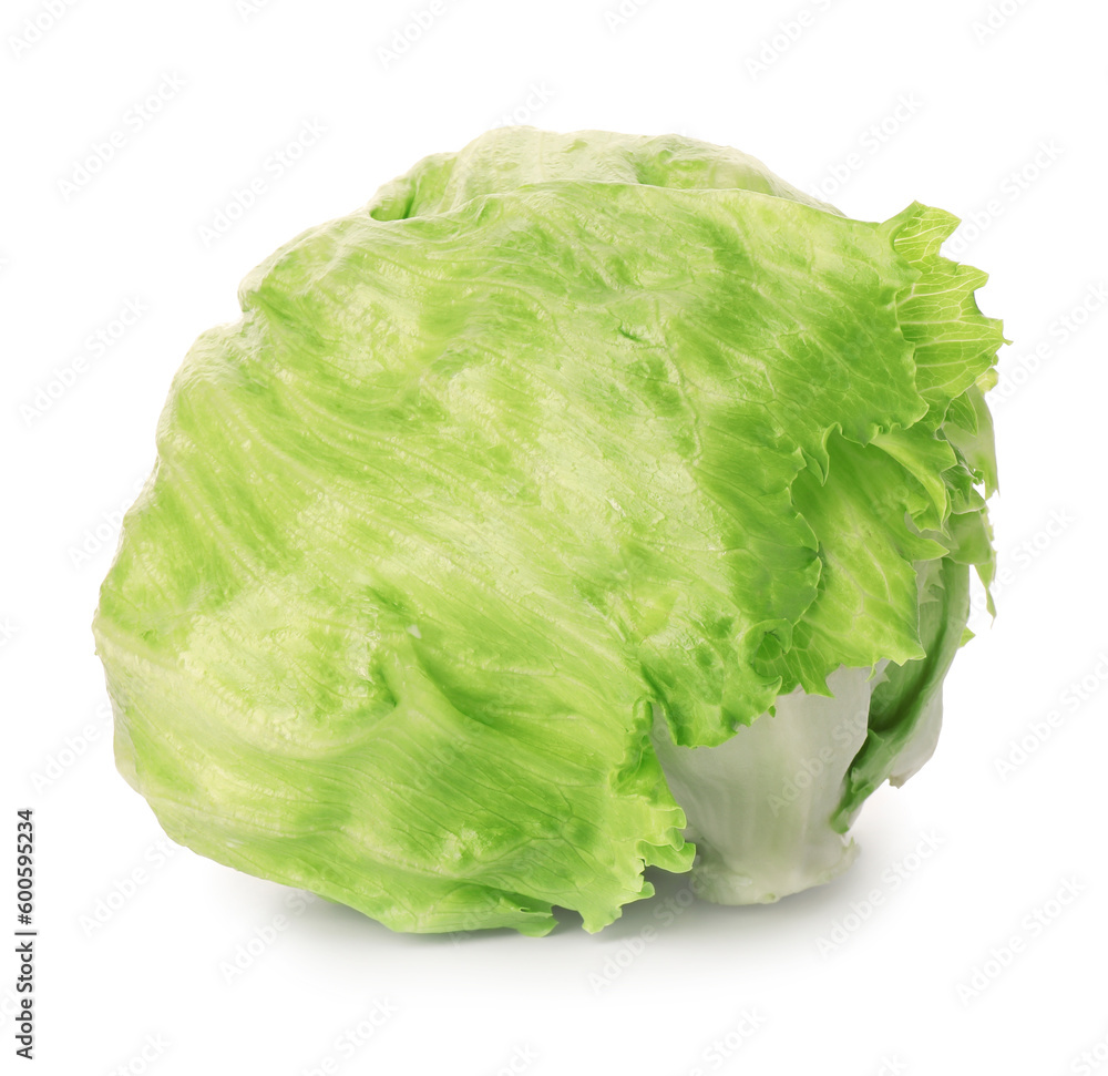 Fresh green iceberg lettuce isolated on white Fresh green iceberg lettuce isolated on white