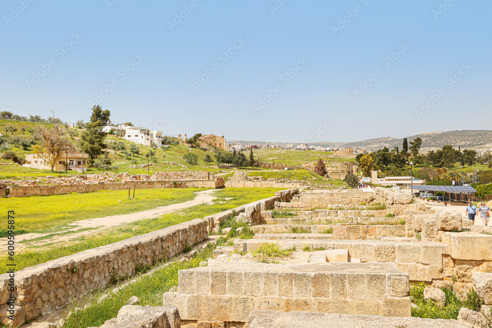 Ancient and roman ruins of Jerash in Jordan