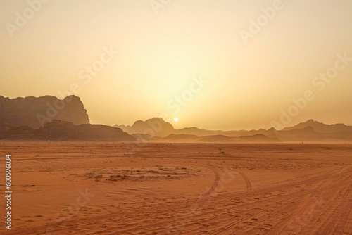 Sunset at the Wadi Rum desert in Jordan