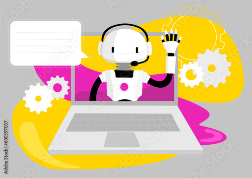 Operator Ai chatbot robot representing the advancement of ai, natural language processing, and deep learning programs in the future.