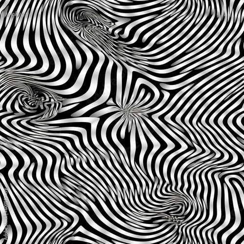 A black and white image of a zebra. Generative AI seamless background.