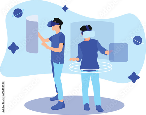Artificial intelligence Virtual Assistant flat character for illustration, preview and background