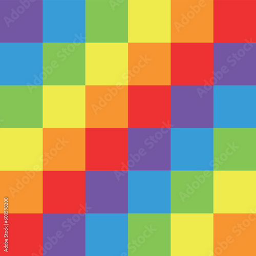 Vector seamless pattern of flat lgbtq chessboard checkered texture