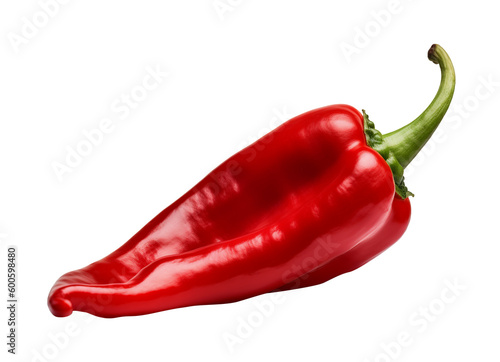 Red pepper in transparent background. Generative AI.