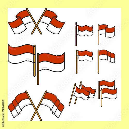 flag indonesia vector design illustratration