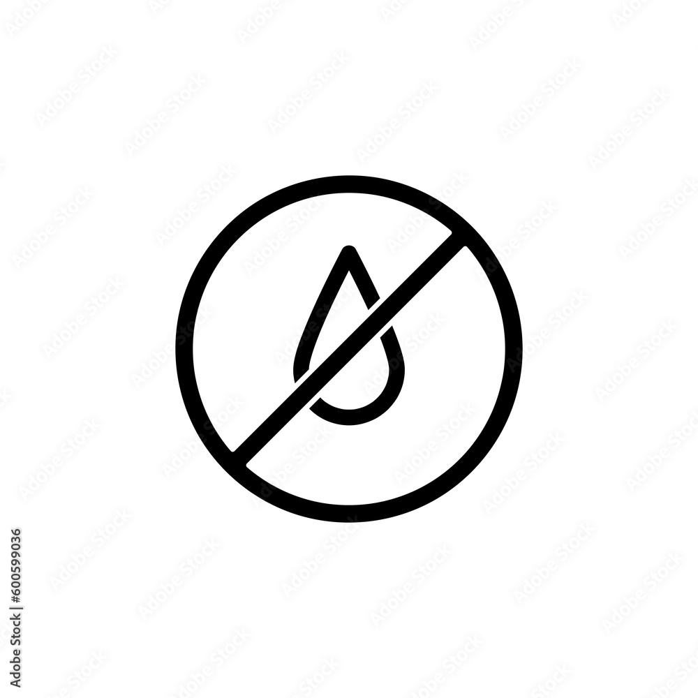 No water icon, vector illustration. vector no water icon illustration isolated on white background.eps No water icon, vector illustration. vector no water icon illustration isolated on white background.eps