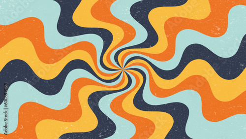 wave sunburst Vintage 70s background vector. Waves, swirl, rough vector texture vector illustration